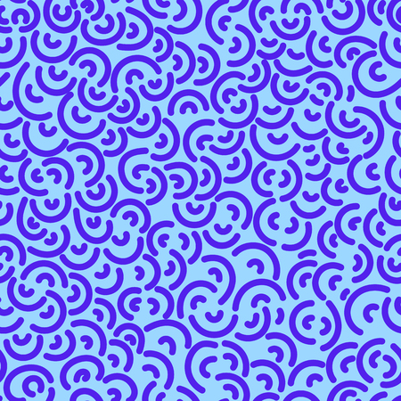 Seamless organic rounded lines pattern on white background. Vector illustration