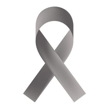 Gray ribbon isolated on white background. Borderline personality disorder, diabetes, brain cancer awareness symbol. Vector illustrationのイラスト素材