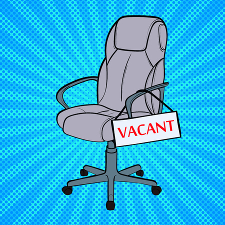 Office armchair and a sign vacant. Pop Art vintage vector illustrationのイラスト素材