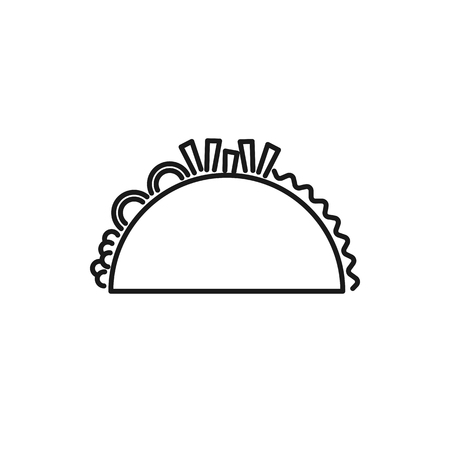Tacos icon isolated on white background. Vector illustrationのイラスト素材
