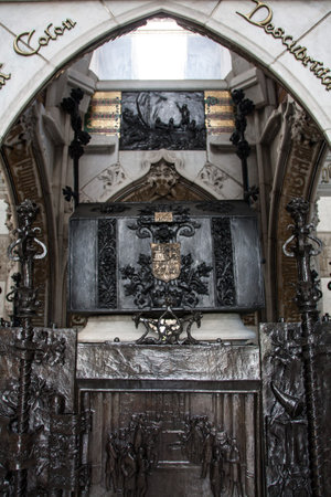 Santo Domingo, Dominican Republic - May 22, 2018. Sarcophagus of Christopher Columbus in Santo...