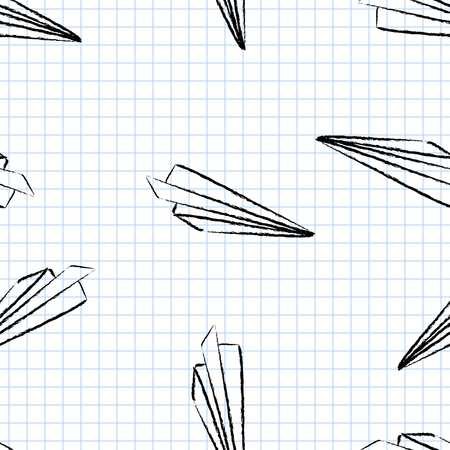 Paper plans sketch. Seamless pattern. Vector illustrationのイラスト素材