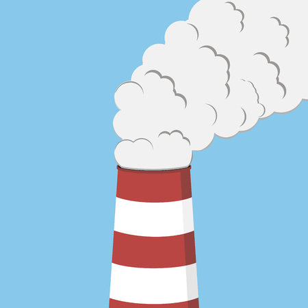 Factory pape. Air pollution. Vector illustrationのイラスト素材