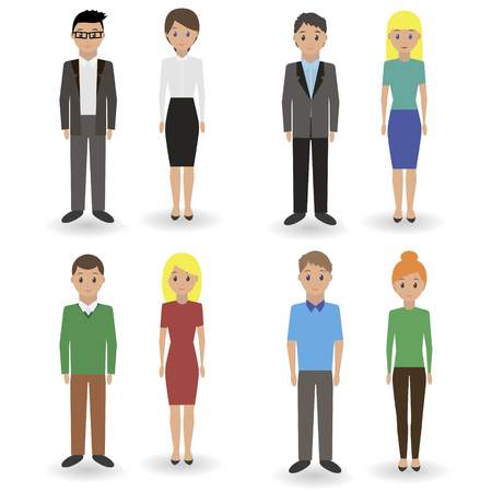 Group of business men standing on white background. Flat design people characters.のイラスト素材