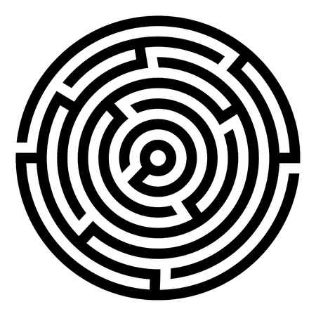 Labyrinth. Vector illustration of round mazeのイラスト素材