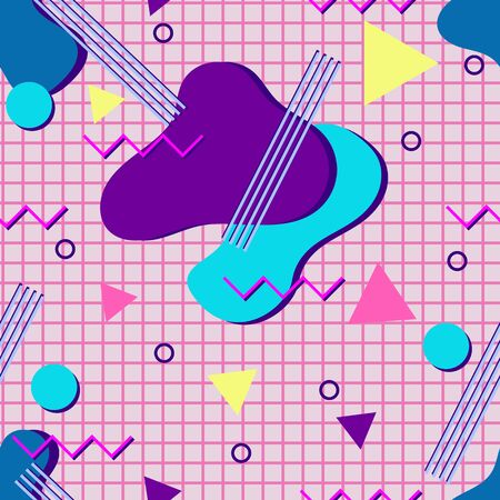 Seamless pattern in pastel color. Memphis style.のイラスト素材