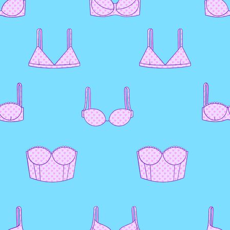 Seamless pattern with women's bras. Vector illustrationのイラスト素材