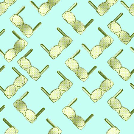 Seamless pattern with women's bras. Vector illustrationのイラスト素材