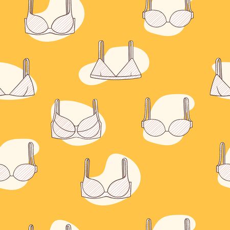 Seamless pattern with women's bras. Vector illustrationのイラスト素材