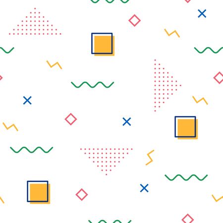 Seamless pattern in memphis style. Vector illustration のイラスト素材