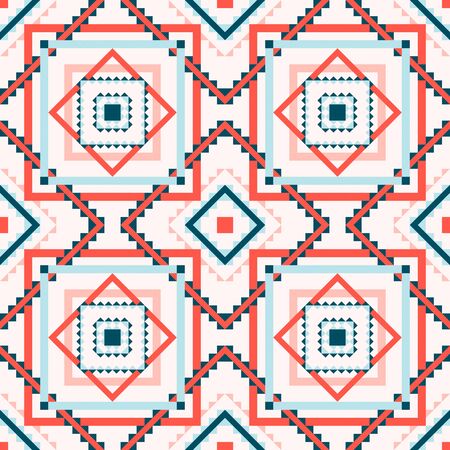 Tribal vector seamless pattern. Aztec fancy abstract geometric art print. Ethnic hipster backdrop. Wallpaper, cloth design, fabric, paper, cover, textile design templateのイラスト素材