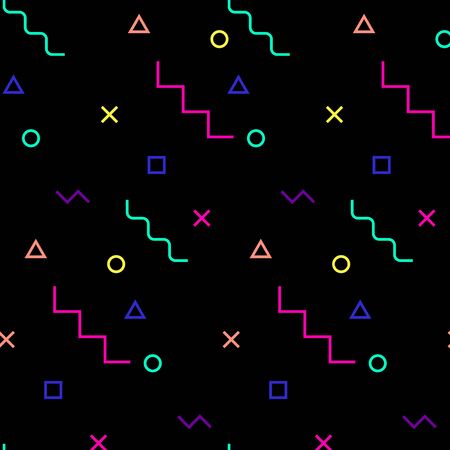 Seamless pattern in memphis style. Vector illustration のイラスト素材