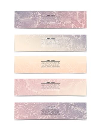Abstract topographic banner design templates collection. Vector templateのイラスト素材