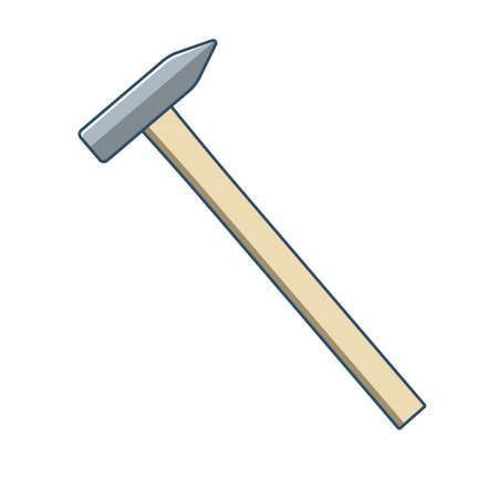 Hammer isolated on white background. Vector illustrationのイラスト素材