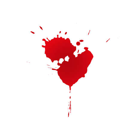 Blood drops and splatters on white background. Vector illustrationのイラスト素材