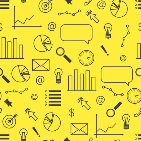Seamless pattern on the theme of business and communications. Vector illustrationのイラスト素材