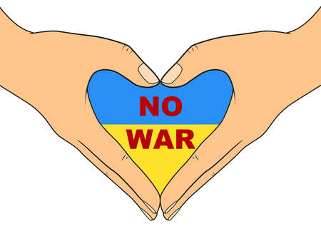 no war. Gesture in the shape of a heart. vector illustrationのイラスト素材