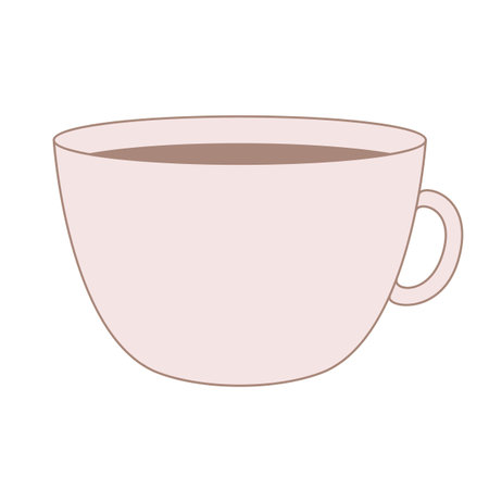 Mug with a drink. A cup of coffee or tea. Vector illustration isolated on white backgroundのイラスト素材