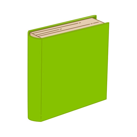 A green book. A diary. Vector illustration isolated on white backgroundのイラスト素材