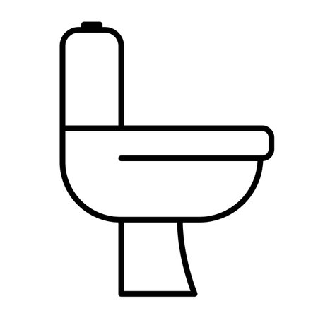 Toilet outline symbol. Vector illustration isolated on a white backgroundのイラスト素材