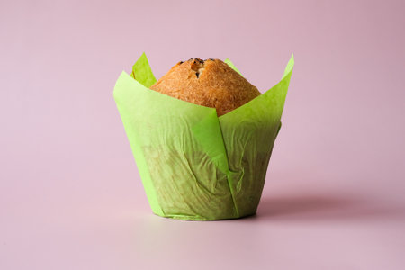 Muffin in a green wrapperの写真素材