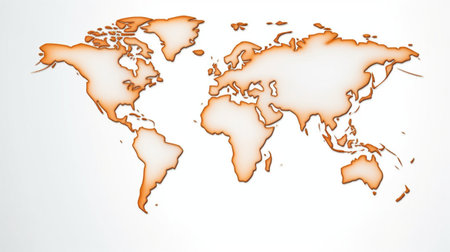 World map on a simple light background. AI generatedの素材
