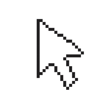 Pixel cursor. Vector illustration isolated on white backgroundのイラスト素材