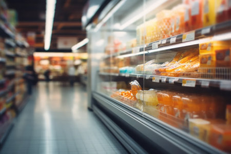 Grocery store blurred background without people. AI generativeの素材