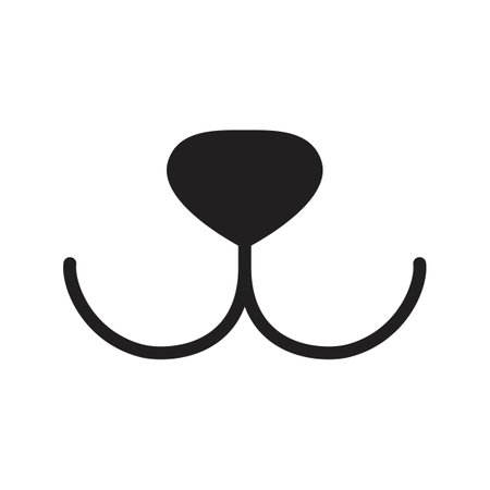 Cute smiling pet nose and mouth. Funny cat or dog. Vector illustrationのイラスト素材