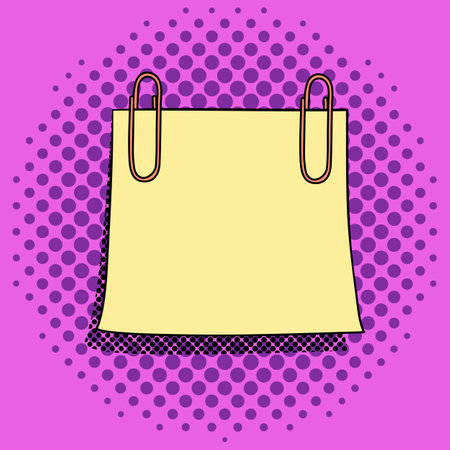 Pinned note paper for messages with a copy space. Pop art vintage vector illustrationのイラスト素材