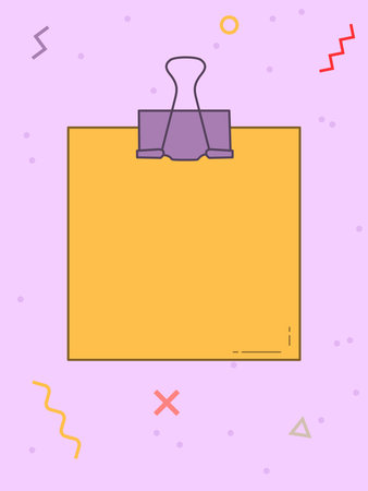 Note template with place for your text. Vector illustration in a Memphis styleのイラスト素材