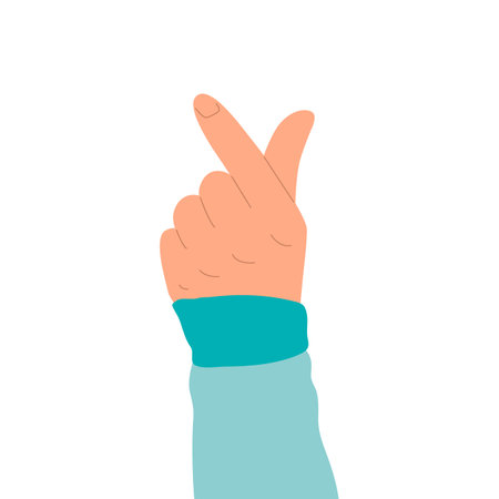 Korean heart - hand gesture. Modern flat vector illustration isolated on white backgroundのイラスト素材