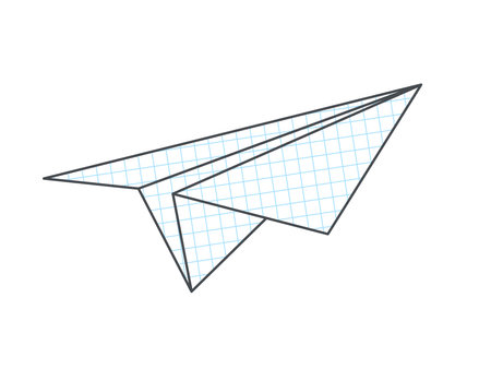 Checkered paper airplane illustration isolated on white backgroundのイラスト素材