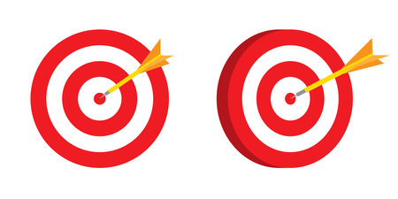 Black and white hand throwing a dart in a red round target. Modern photo collage style. Vector illustrationのイラスト素材