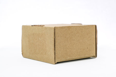 Brown cardboard box on a white background