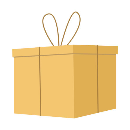 A gift box with a bow. Flat vector illustration isolated on a white backgroundのイラスト素材