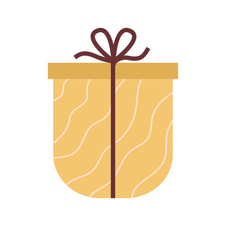 A gift box with a bow. Flat vector illustration isolated on a white backgroundのイラスト素材