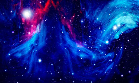 Blue space background, star cluster, fantasy, outer space and nebulae, universe, science astronomy