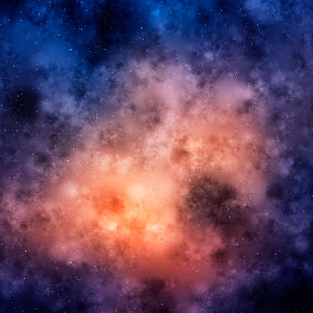 Bright cosmic background with nebulae and stars in the universe, astronomy, copy spaceの写真素材
