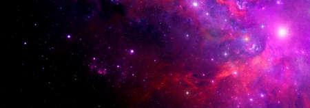 Abstract space background with bright nebula and starsの写真素材