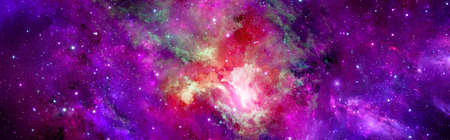 Outer space with a multicolored nebula and stars