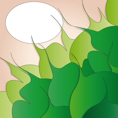 label with abstract grassのイラスト素材