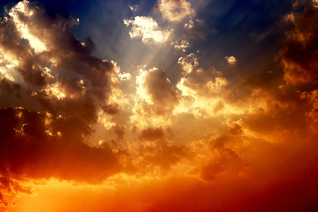 Sky and colorful natural landscape, sunset.