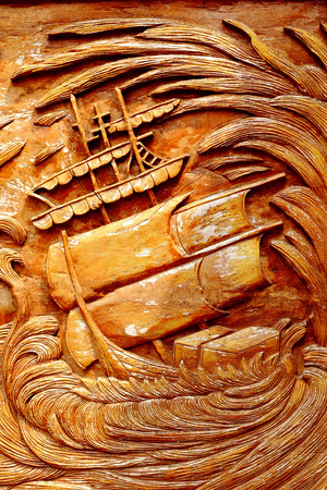 Sculptured wood kanok pattern beautifulの写真素材