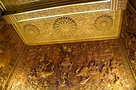 carving wood in temple                            のeditorial素材