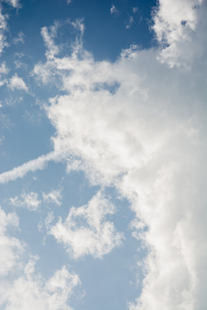 blue sky with cloud closeupの写真素材