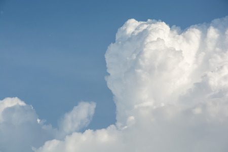 blue sky with cloud closeupの写真素材