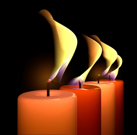 Candle flame light wax wickの写真素材