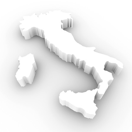 Three-dimensional map of Italy  3dの写真素材