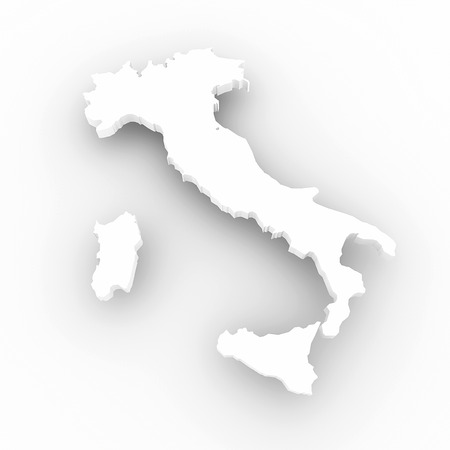 Three-dimensional map of Italy  3dの写真素材
